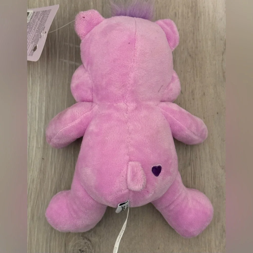 MINISO Care Bears Pink Purple Plush Dog Toy with Squeaker Inside. New with tags.